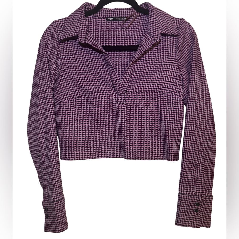 Zara Purple & Black Houndstooth Women’s Long Sleeve Blouse
Medium. NWOT